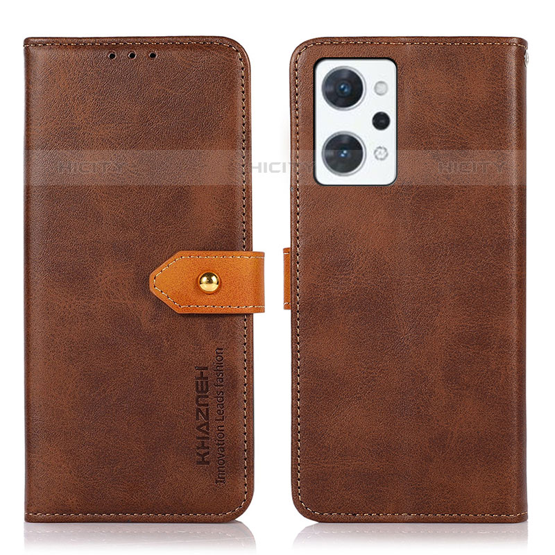 Custodia Portafoglio In Pelle Cover con Supporto N07P per Oppo Reno7 A Marrone