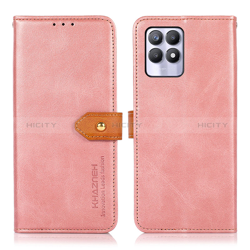 Custodia Portafoglio In Pelle Cover con Supporto N07P per Realme 8i Rosa