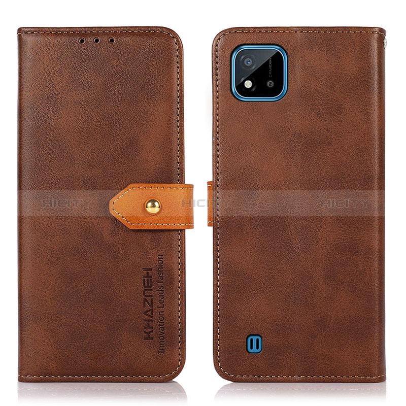 Custodia Portafoglio In Pelle Cover con Supporto N07P per Realme C11 (2021) Marrone