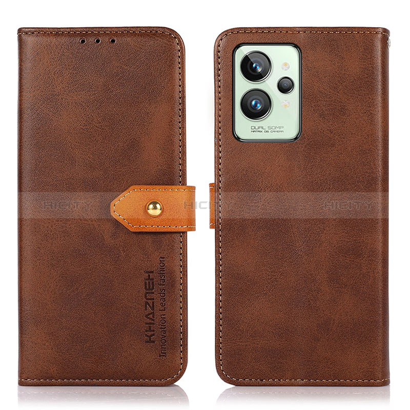 Custodia Portafoglio In Pelle Cover con Supporto N07P per Realme GT2 Pro 5G Marrone