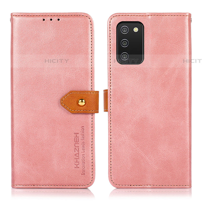 Custodia Portafoglio In Pelle Cover con Supporto N07P per Samsung Galaxy A03s Rosa