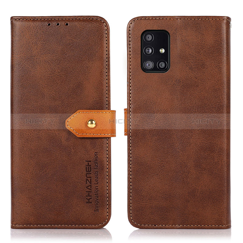 Custodia Portafoglio In Pelle Cover con Supporto N07P per Samsung Galaxy A51 4G Marrone