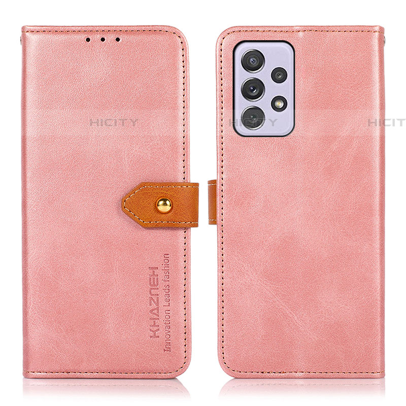 Custodia Portafoglio In Pelle Cover con Supporto N07P per Samsung Galaxy A73 5G Rosa