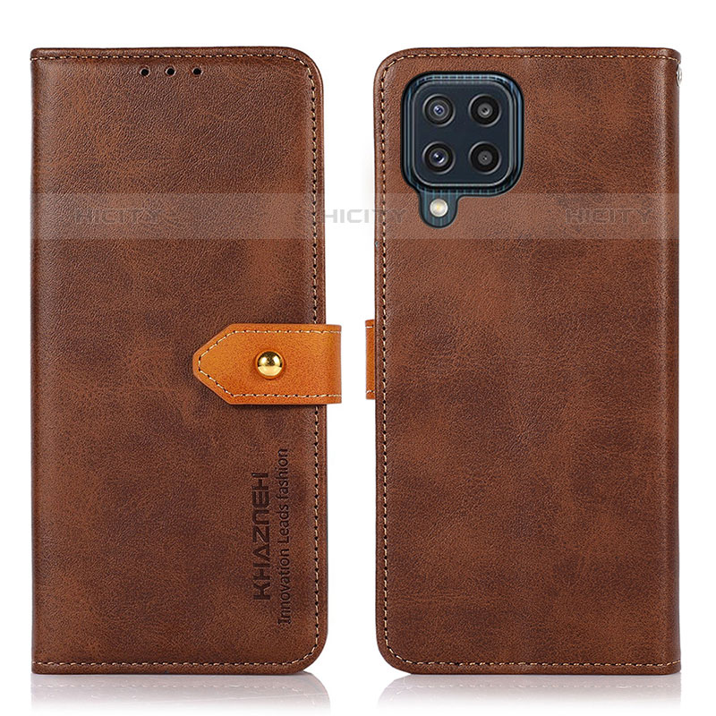 Custodia Portafoglio In Pelle Cover con Supporto N07P per Samsung Galaxy M32 4G Marrone