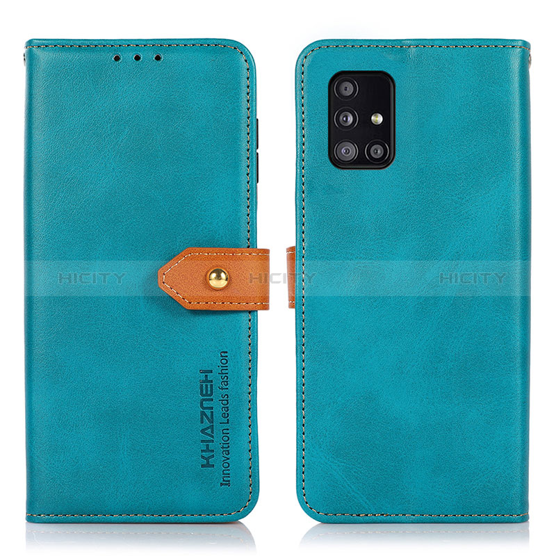 Custodia Portafoglio In Pelle Cover con Supporto N07P per Samsung Galaxy M40S Ciano