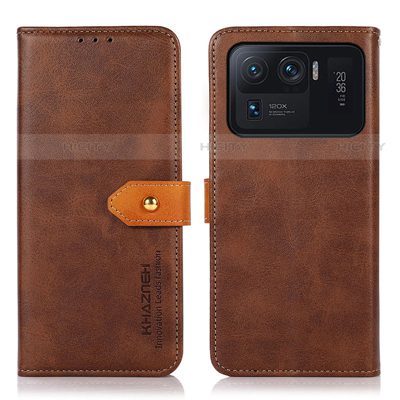 Custodia Portafoglio In Pelle Cover con Supporto N07P per Xiaomi Mi 11 Ultra 5G Marrone