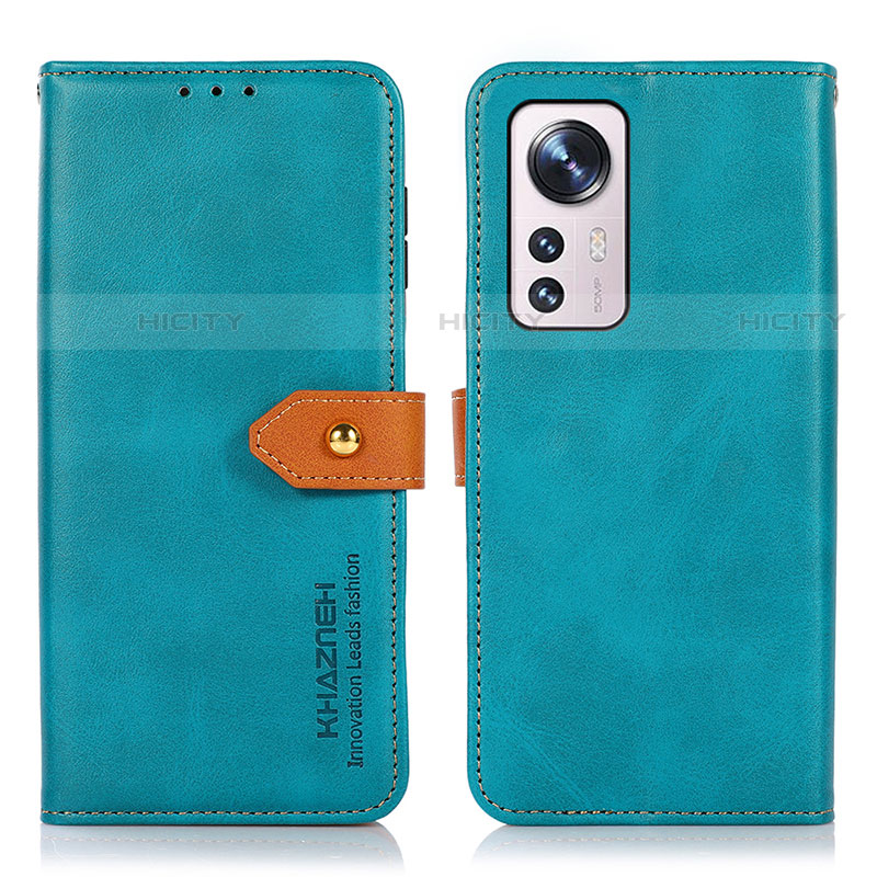 Custodia Portafoglio In Pelle Cover con Supporto N07P per Xiaomi Mi 12X 5G Ciano