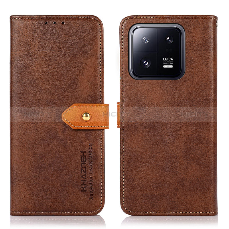 Custodia Portafoglio In Pelle Cover con Supporto N07P per Xiaomi Mi 13 5G Marrone