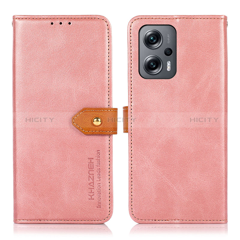 Custodia Portafoglio In Pelle Cover con Supporto N07P per Xiaomi Poco X4 GT 5G Rosa