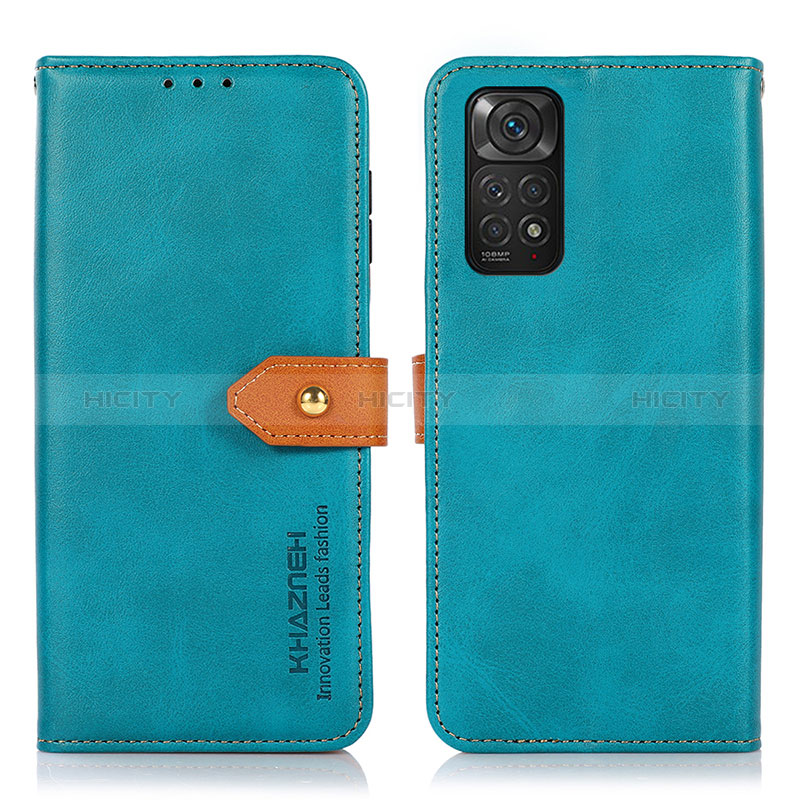 Custodia Portafoglio In Pelle Cover con Supporto N07P per Xiaomi Redmi Note 11 4G (2022) Ciano