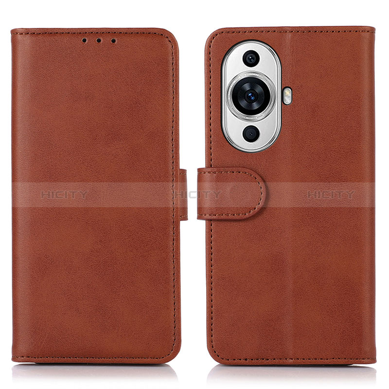 Custodia Portafoglio In Pelle Cover con Supporto N08P per Huawei Nova 11 Marrone