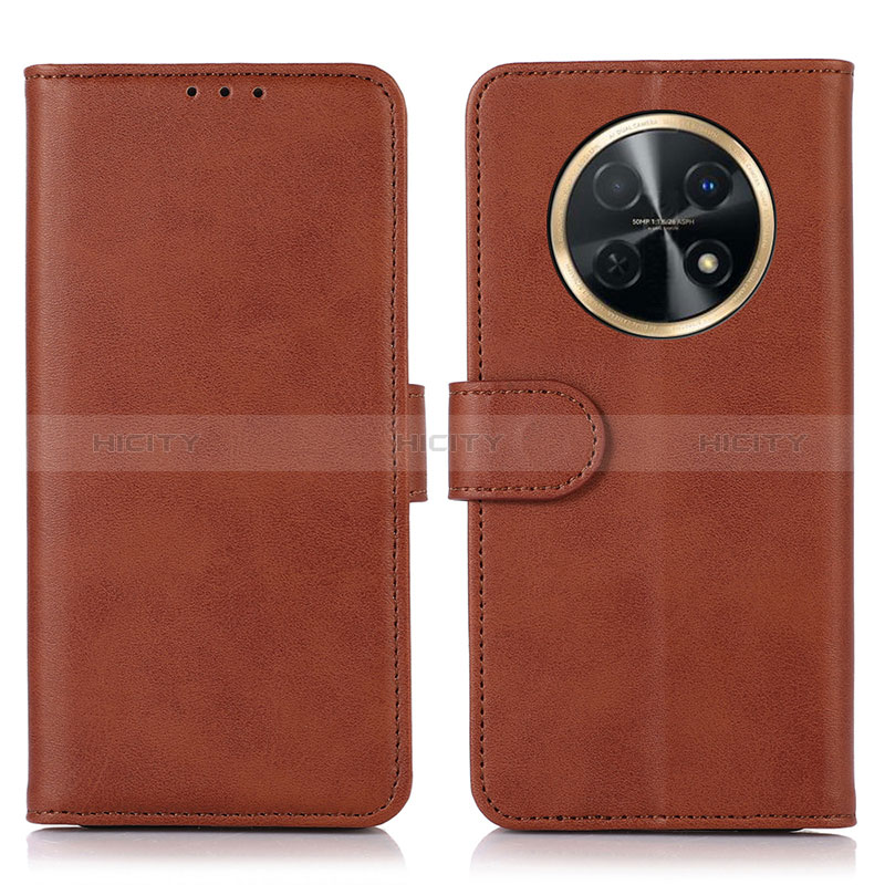 Custodia Portafoglio In Pelle Cover con Supporto N08P per Huawei Nova Y91 Marrone