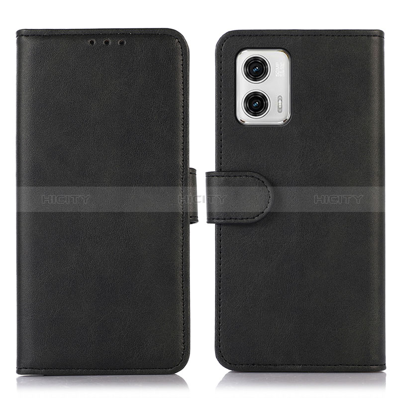 Custodia Portafoglio In Pelle Cover con Supporto N08P per Motorola Moto G73 5G Nero