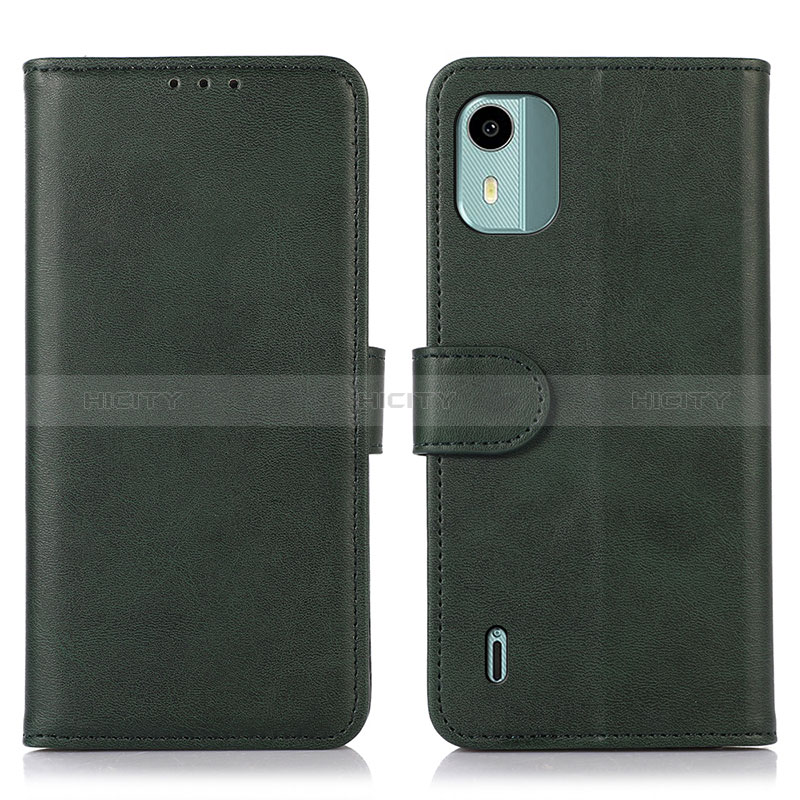 Custodia Portafoglio In Pelle Cover con Supporto N08P per Nokia C12 Plus Verde