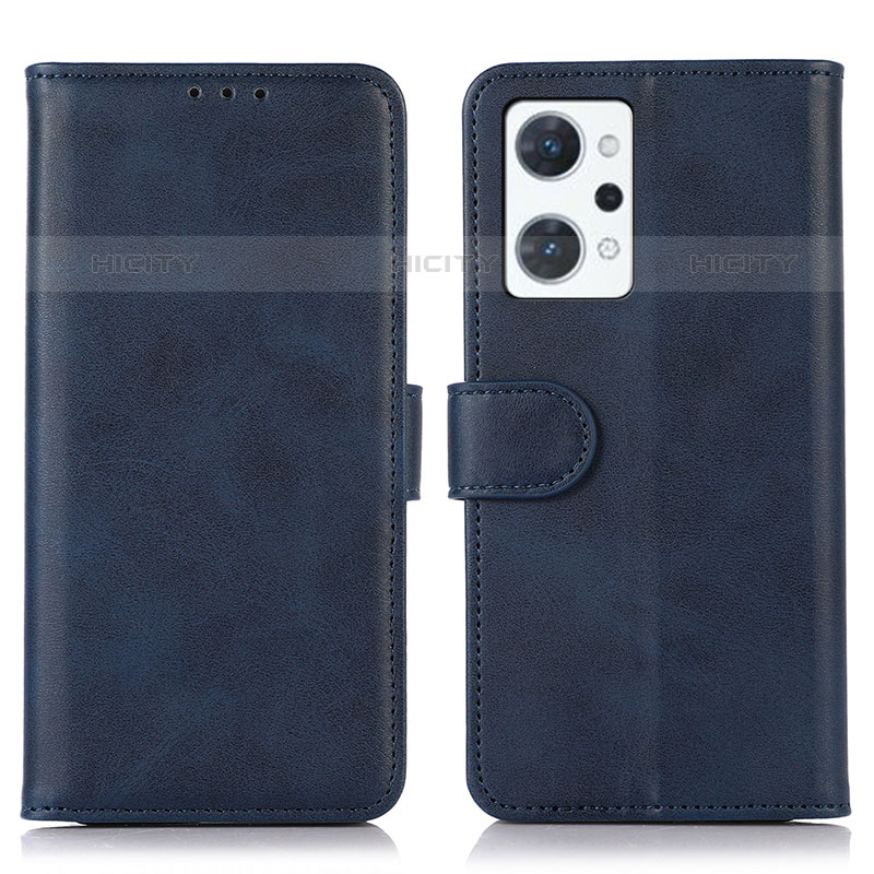 Custodia Portafoglio In Pelle Cover con Supporto N08P per Oppo Reno7 A Blu