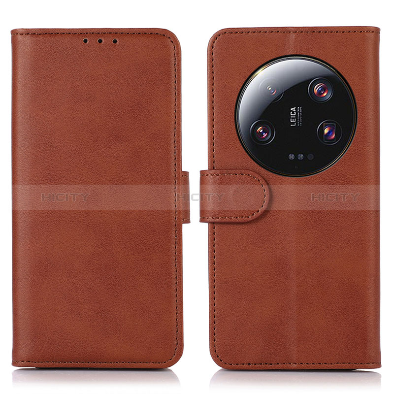 Custodia Portafoglio In Pelle Cover con Supporto N08P per Xiaomi Mi 13 Ultra 5G Marrone