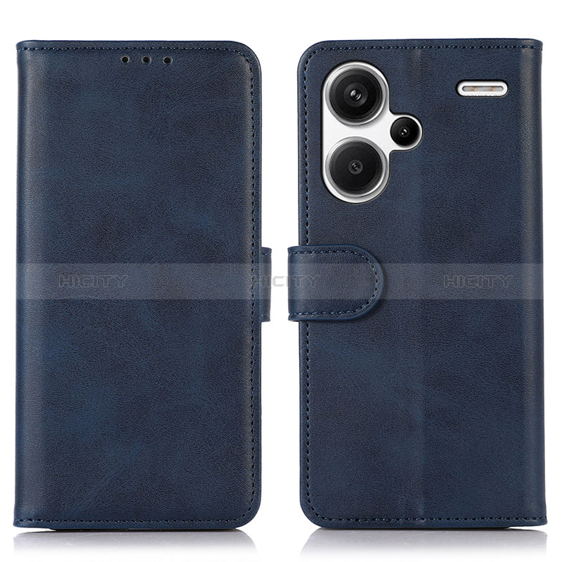 Custodia Portafoglio In Pelle Cover con Supporto N08P per Xiaomi Redmi Note 13 Pro+ Plus 5G Blu