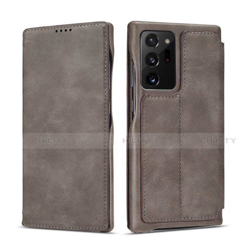 Custodia Portafoglio In Pelle Cover con Supporto N09 per Samsung Galaxy Note 20 Ultra 5G Grigio