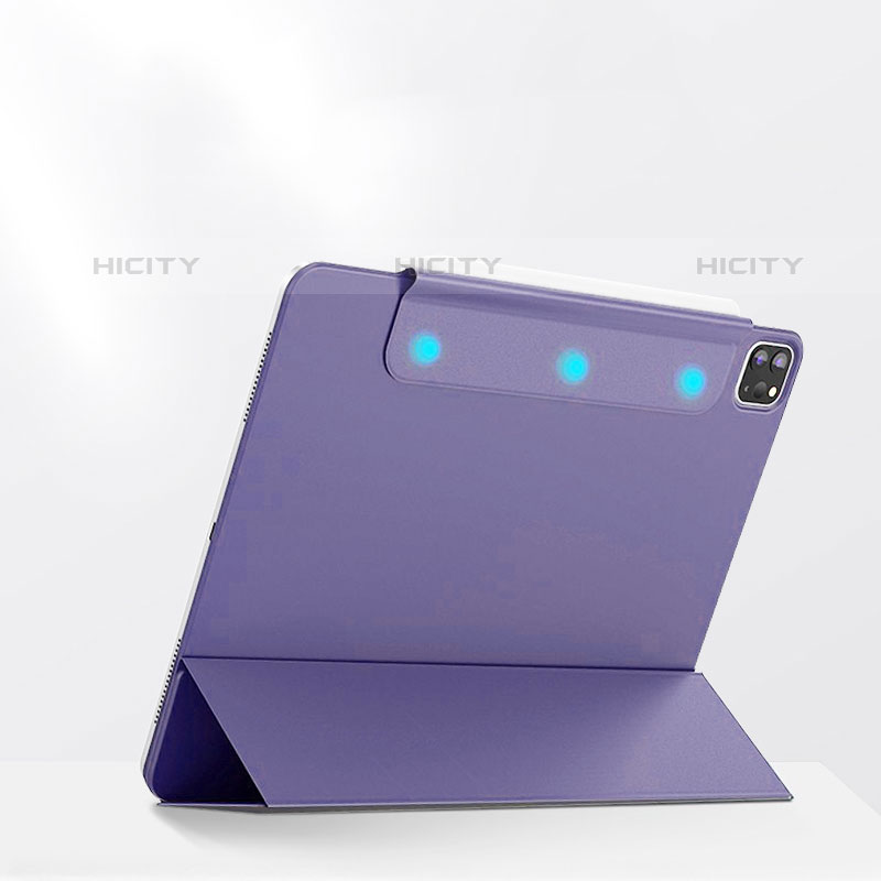 Custodia Portafoglio In Pelle Cover con Supporto P02 per Apple iPad Pro 11 (2021) Grigio Lavanda