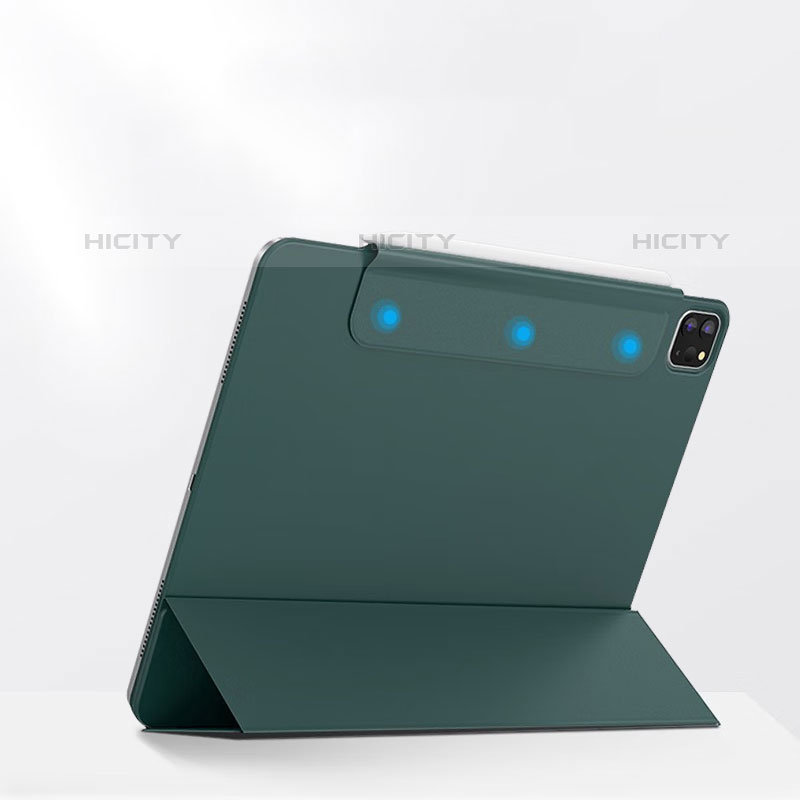 Custodia Portafoglio In Pelle Cover con Supporto P03 per Apple iPad Pro 11 (2021) Verde