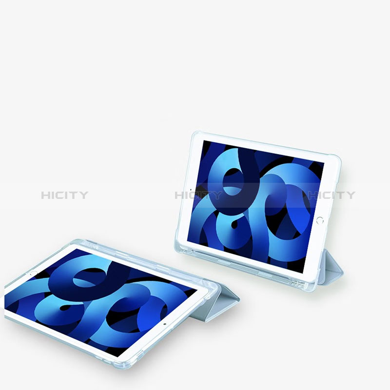 Custodia Portafoglio In Pelle Cover con Supporto P04 per Apple iPad 10.2 (2019) Cielo Blu