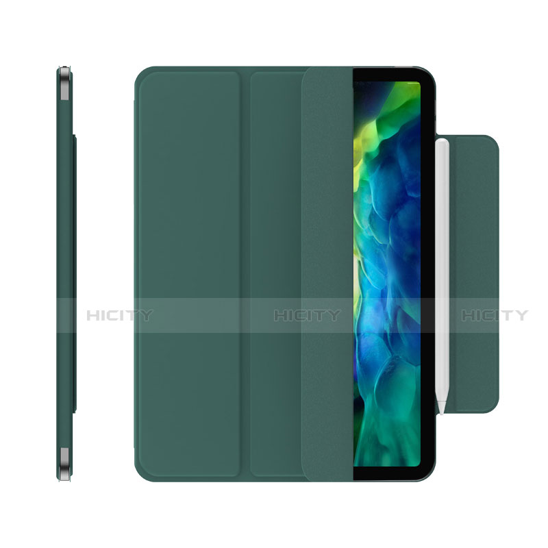 Custodia Portafoglio In Pelle Cover con Supporto per Apple iPad Pro 11 (2021) Verde