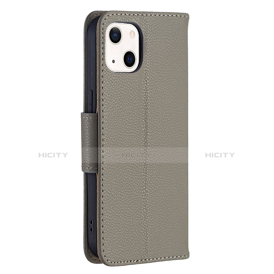 Custodia Portafoglio In Pelle Cover con Supporto per Apple iPhone 13 Grigio