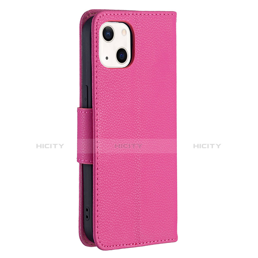 Custodia Portafoglio In Pelle Cover con Supporto per Apple iPhone 13 Mini Rosa Caldo