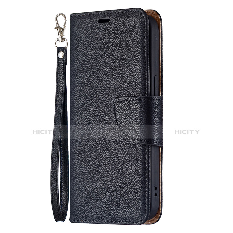 Custodia Portafoglio In Pelle Cover con Supporto per Apple iPhone 13 Nero