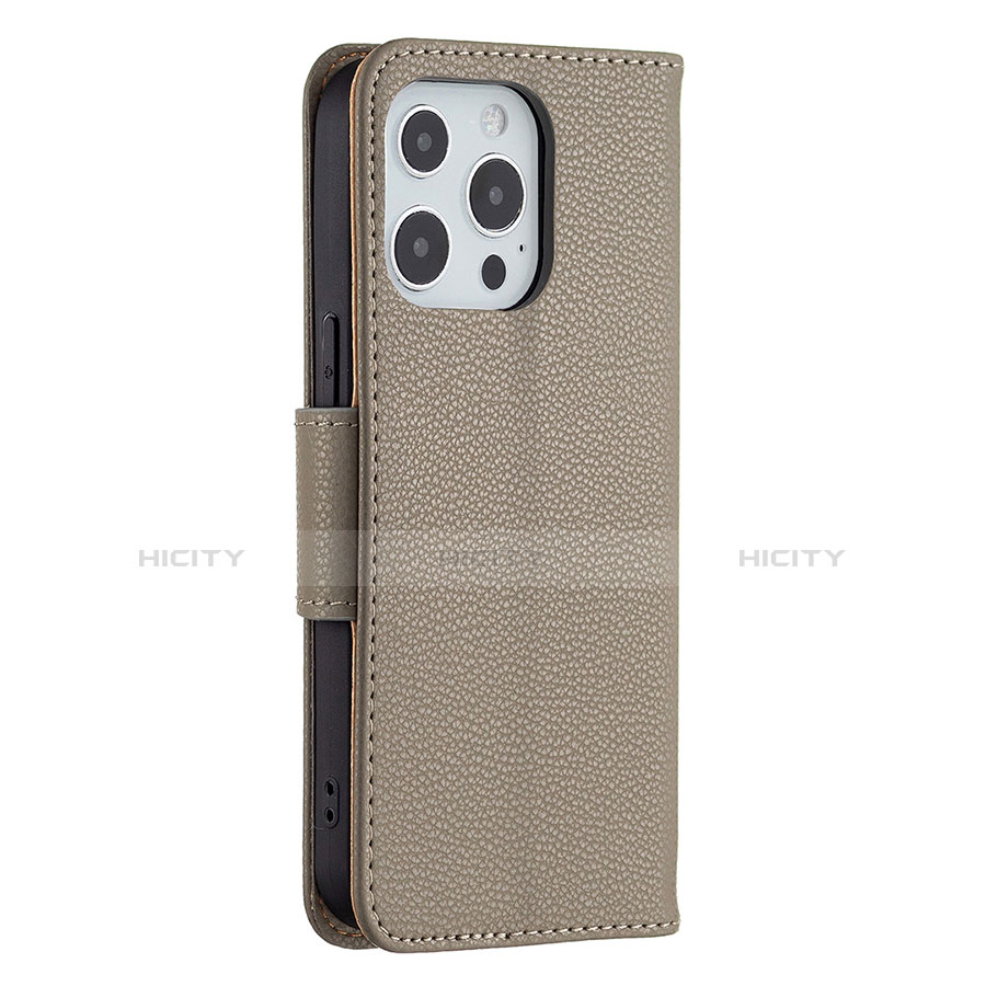 Custodia Portafoglio In Pelle Cover con Supporto per Apple iPhone 13 Pro Khaki