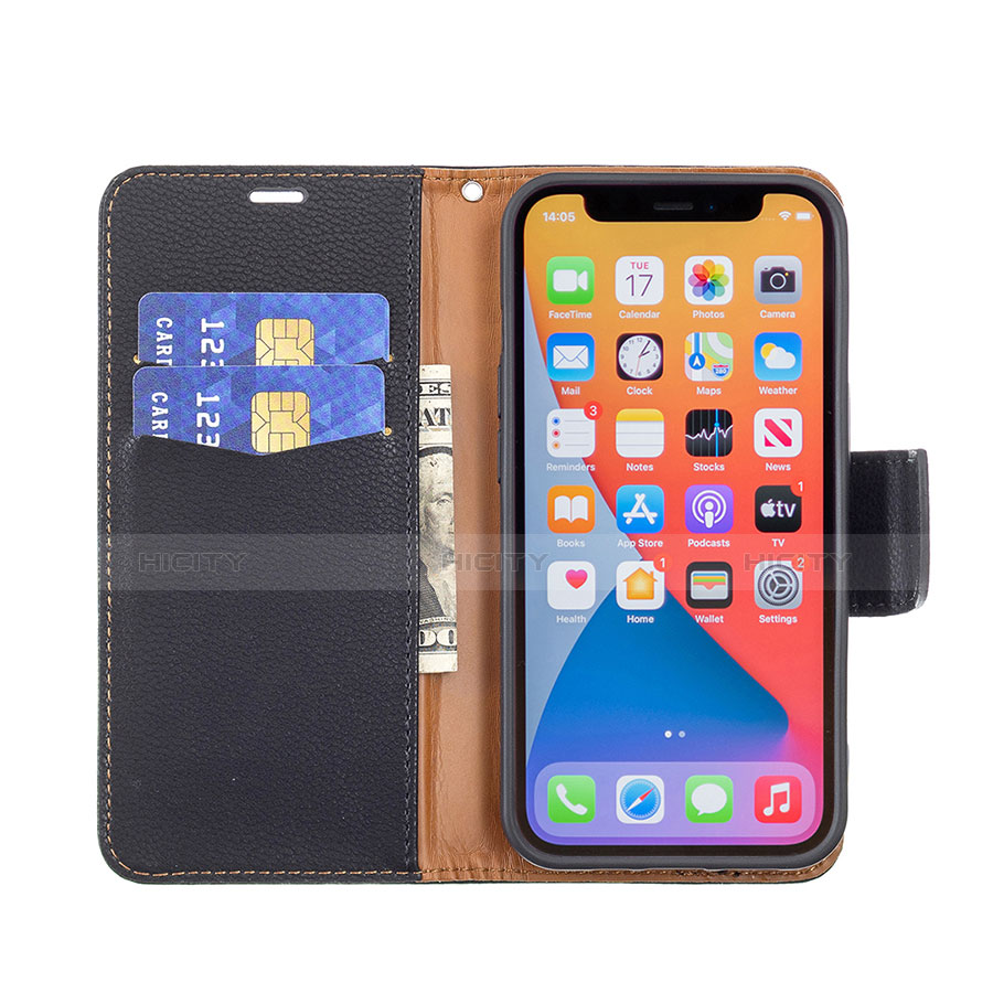 Custodia Portafoglio In Pelle Cover con Supporto per Apple iPhone 13 Pro Max Nero