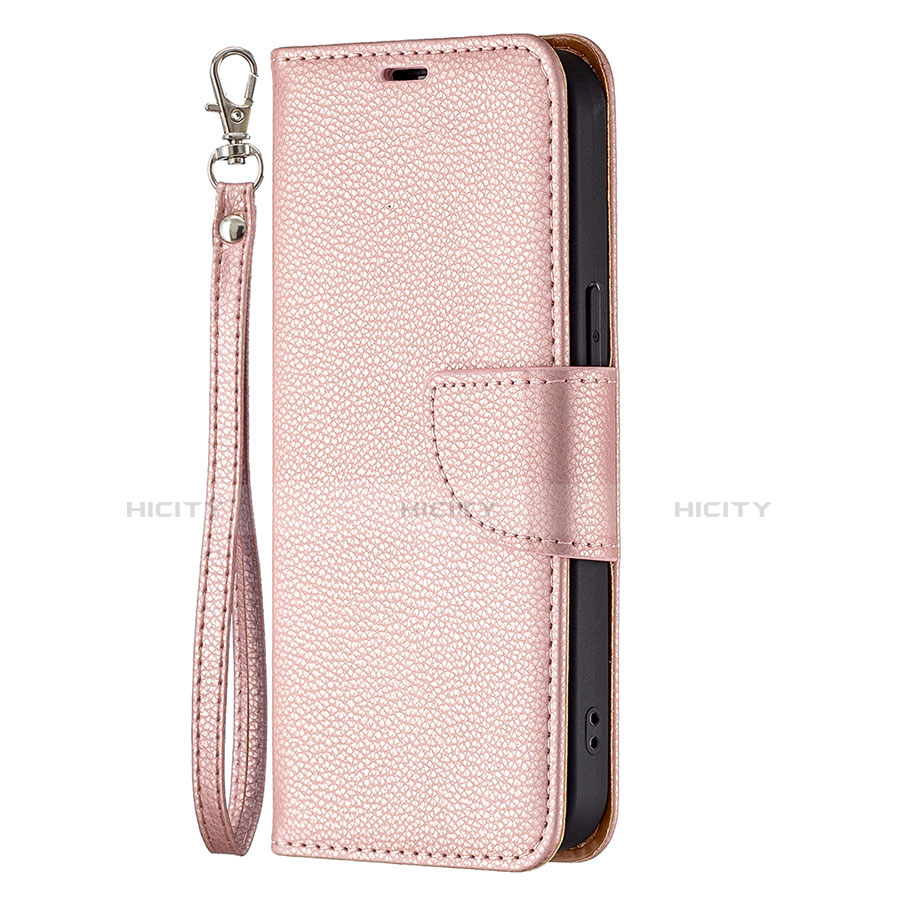 Custodia Portafoglio In Pelle Cover con Supporto per Apple iPhone 13 Pro Max Oro Rosa