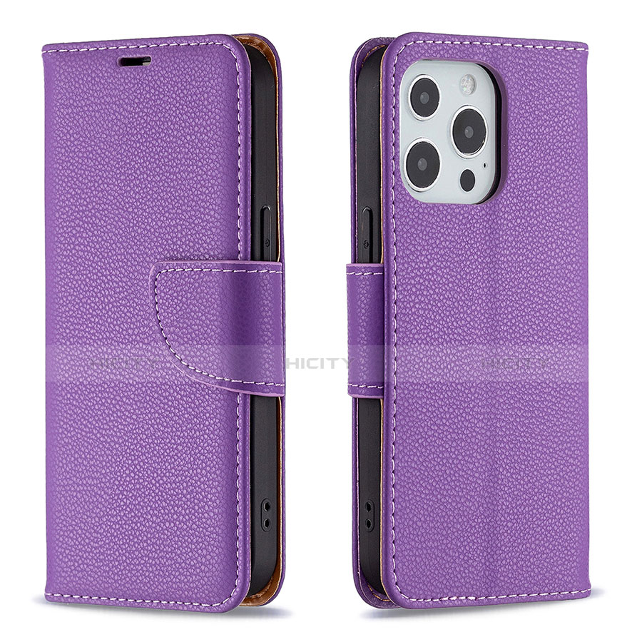 Custodia Portafoglio In Pelle Cover con Supporto per Apple iPhone 13 Pro Max Viola