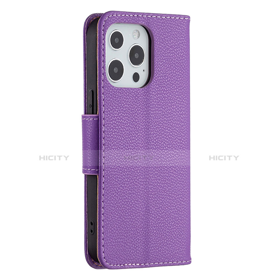 Custodia Portafoglio In Pelle Cover con Supporto per Apple iPhone 13 Pro Max Viola