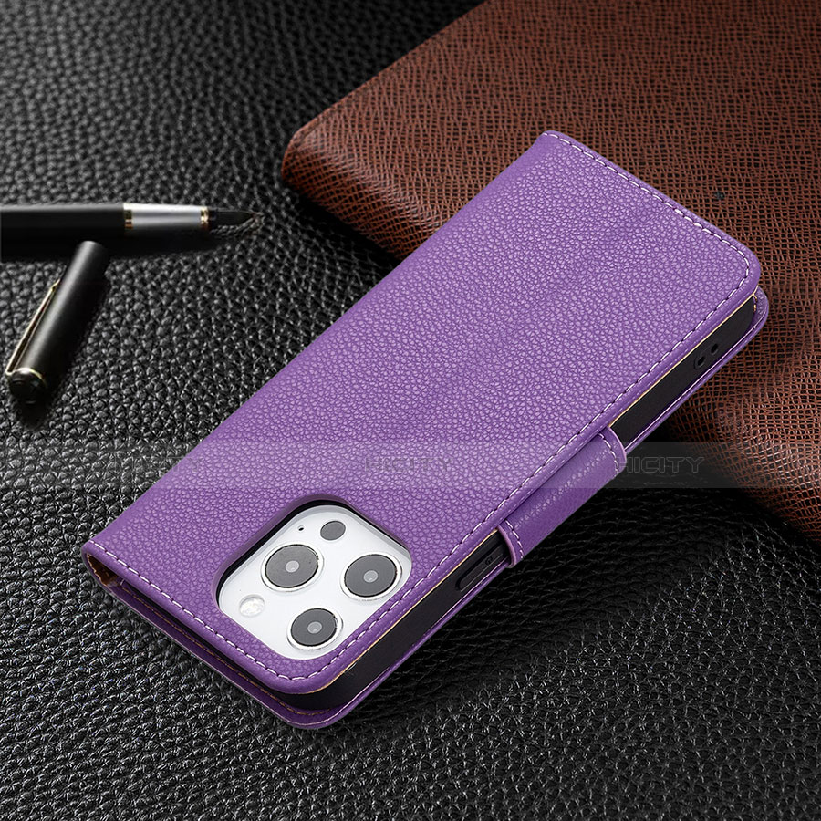 Custodia Portafoglio In Pelle Cover con Supporto per Apple iPhone 13 Pro Max Viola