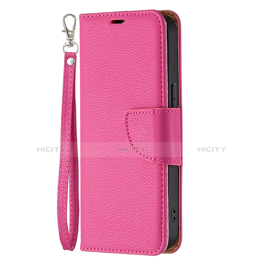 Custodia Portafoglio In Pelle Cover con Supporto per Apple iPhone 13 Pro Rosa Caldo