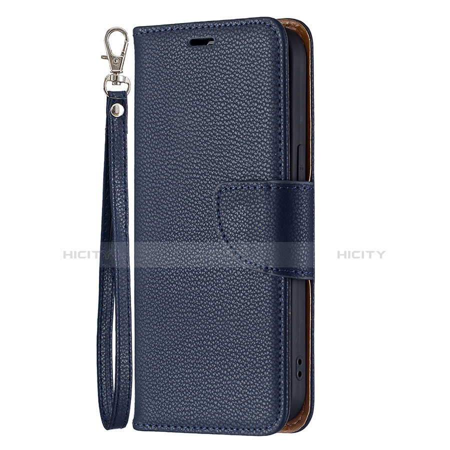 Custodia Portafoglio In Pelle Cover con Supporto per Apple iPhone 14 Blu