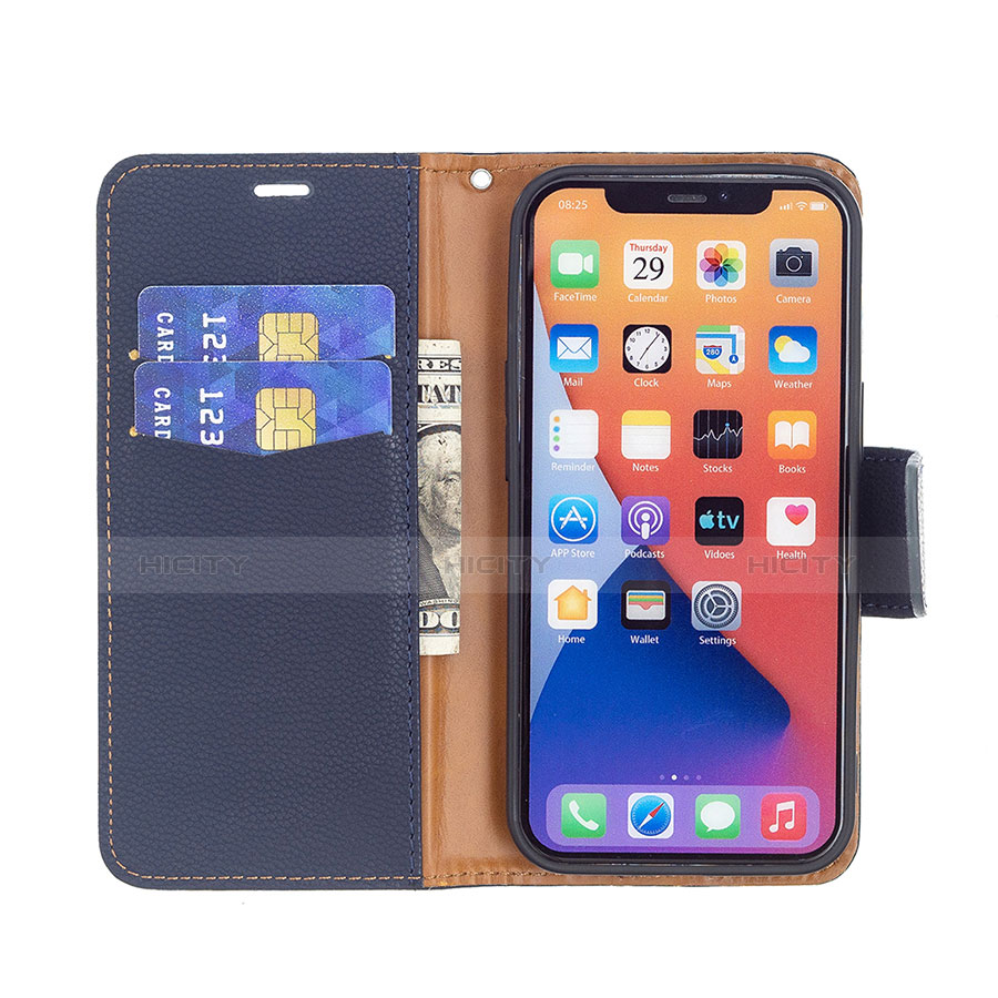 Custodia Portafoglio In Pelle Cover con Supporto per Apple iPhone 14 Blu