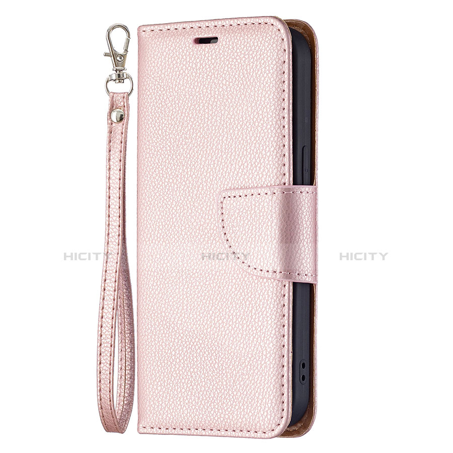 Custodia Portafoglio In Pelle Cover con Supporto per Apple iPhone 14 Oro Rosa