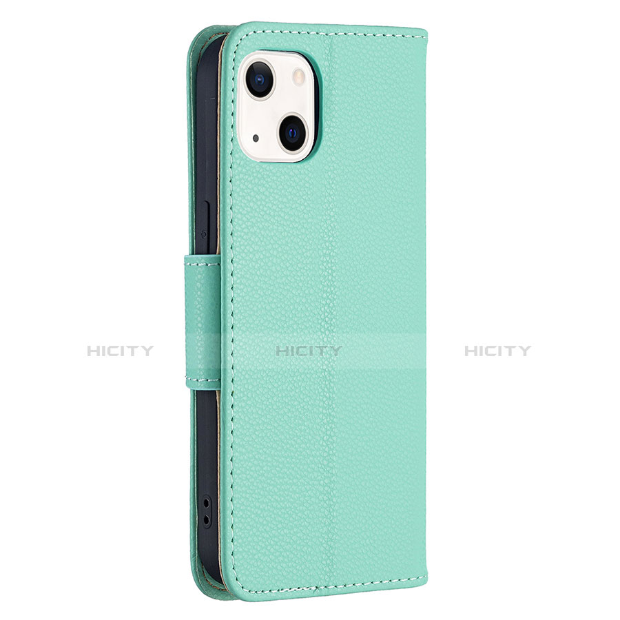 Custodia Portafoglio In Pelle Cover con Supporto per Apple iPhone 14 Plus Ciano