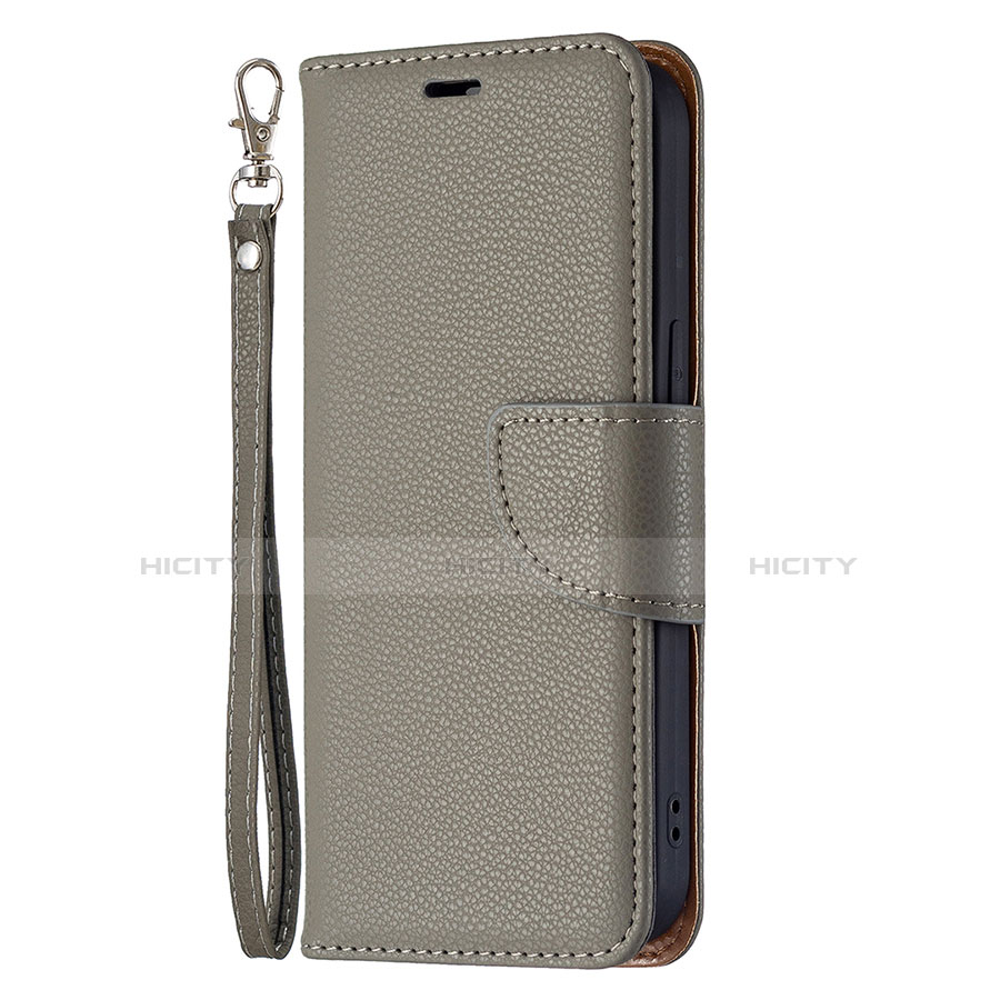 Custodia Portafoglio In Pelle Cover con Supporto per Apple iPhone 14 Plus Grigio