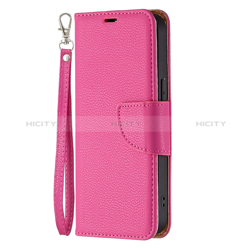 Custodia Portafoglio In Pelle Cover con Supporto per Apple iPhone 14 Pro Max Rosa Caldo