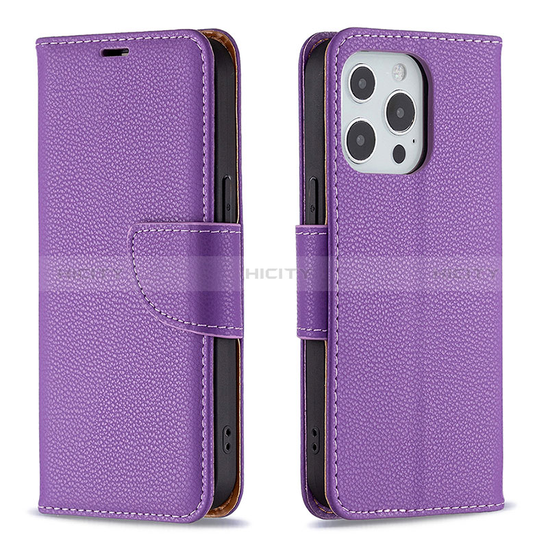 Custodia Portafoglio In Pelle Cover con Supporto per Apple iPhone 14 Pro Max Viola