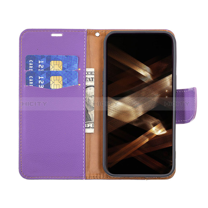 Custodia Portafoglio In Pelle Cover con Supporto per Apple iPhone 14 Pro Max Viola