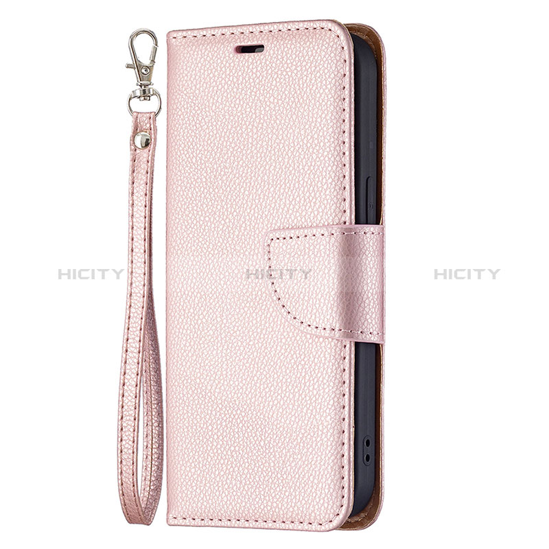 Custodia Portafoglio In Pelle Cover con Supporto per Apple iPhone 15 Oro Rosa