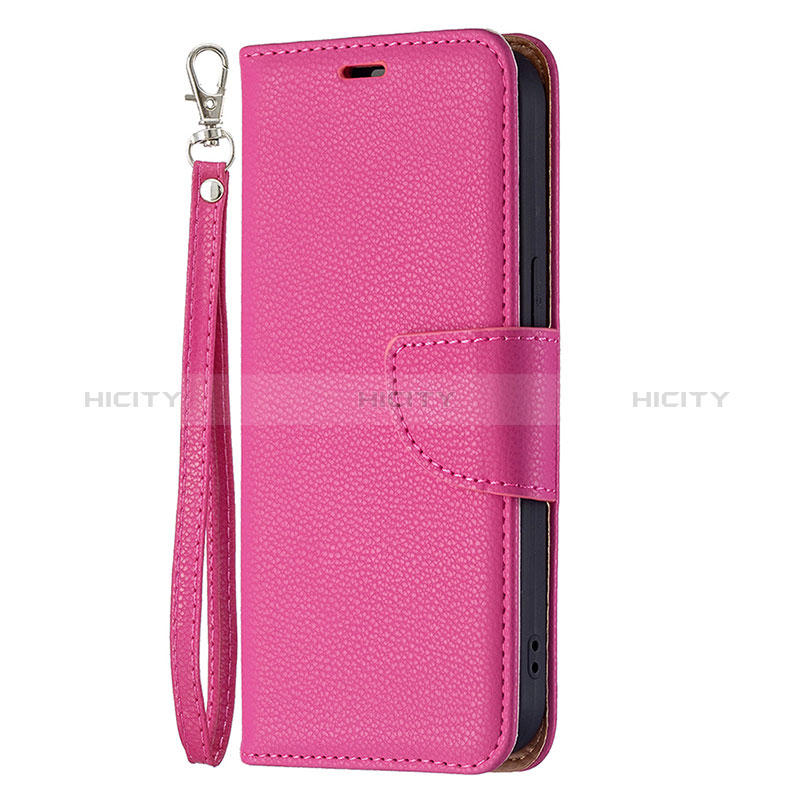 Custodia Portafoglio In Pelle Cover con Supporto per Apple iPhone 15 Plus Rosa Caldo