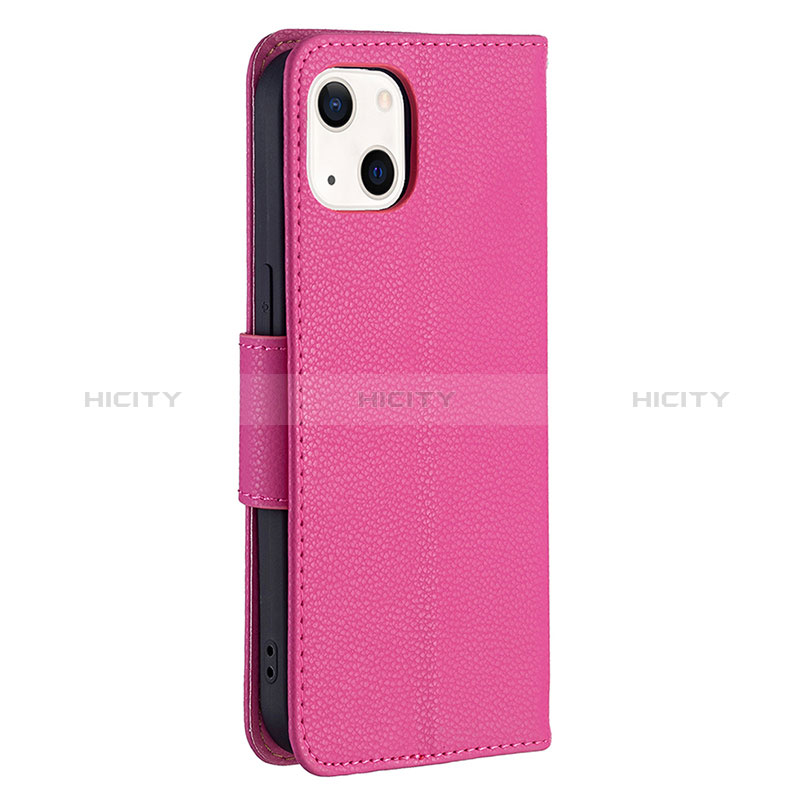 Custodia Portafoglio In Pelle Cover con Supporto per Apple iPhone 15 Plus Rosa Caldo