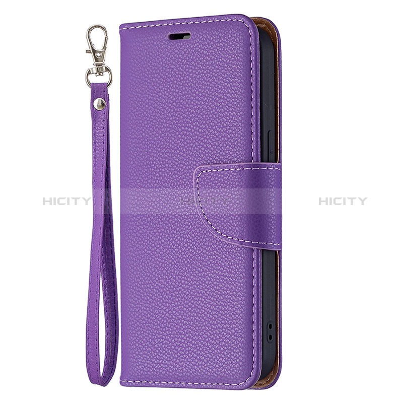 Custodia Portafoglio In Pelle Cover con Supporto per Apple iPhone 15 Plus Viola