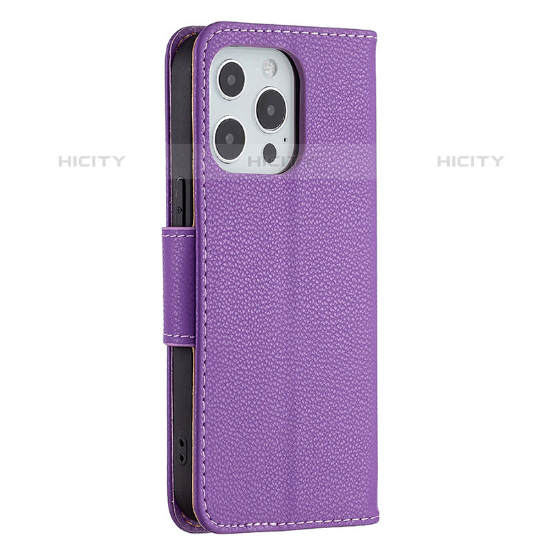 Custodia Portafoglio In Pelle Cover con Supporto per Apple iPhone 15 Pro Max Viola