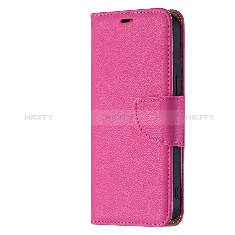 Custodia Portafoglio In Pelle Cover con Supporto per Apple iPhone 15 Rosa Caldo